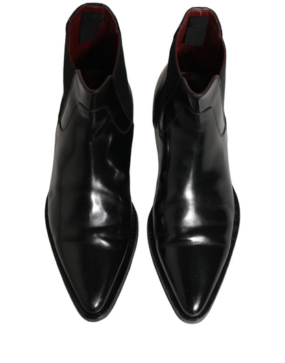 Black Chelsea Slip On Men Ankle Boots Shoes