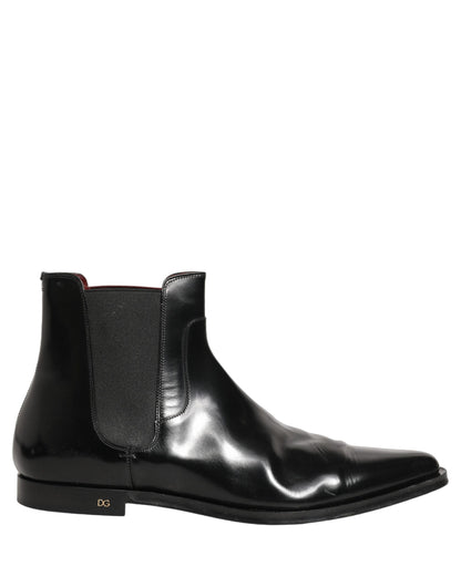 Black Chelsea Slip On Men Ankle Boots Shoes