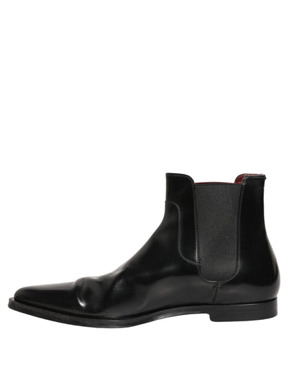Black Chelsea Slip On Men Ankle Boots Shoes