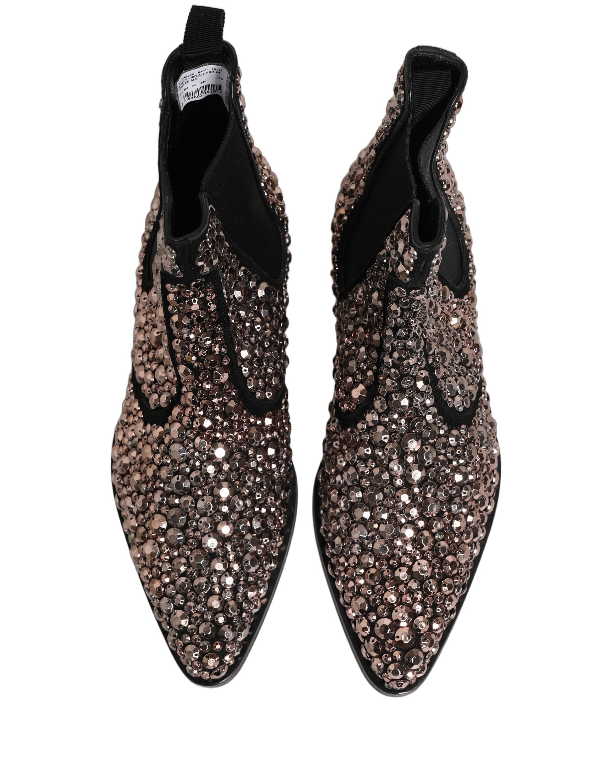 Silver Embellished Chelsea Ankle Boots Shoes