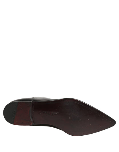 Black Leather Chelsea Mid Calf Boots Shoes