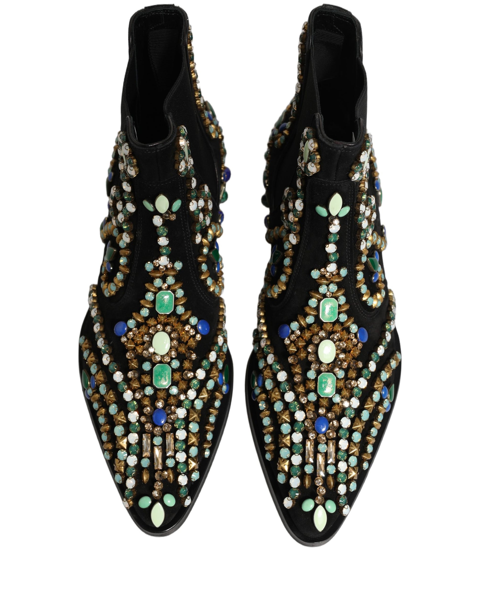 Black Embellished Chelsea Ankle Boots Shoes