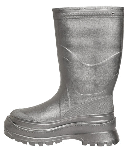 Metallic Silver Pull On Rain Boots Men Shoes
