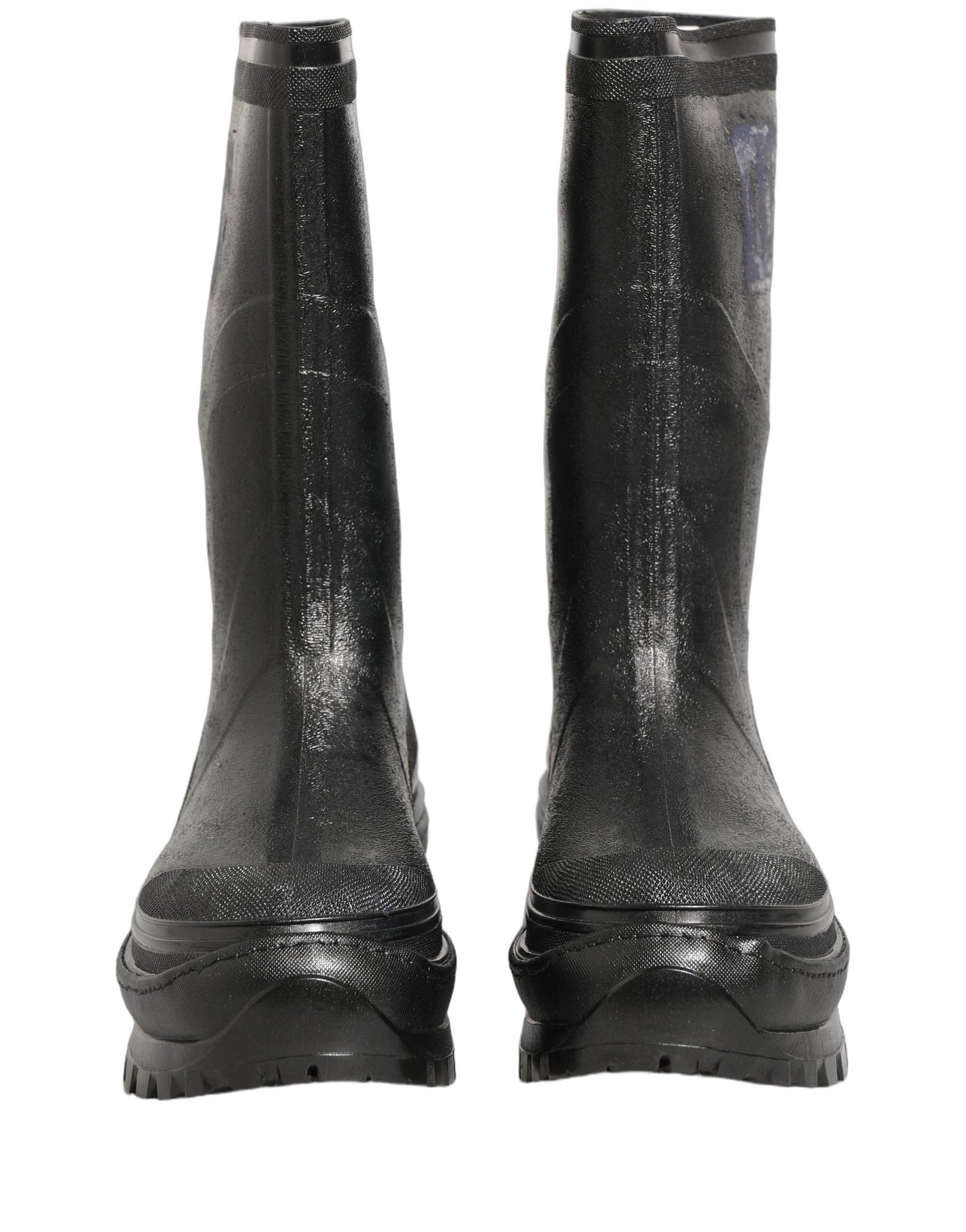 Black PVC Pull On Rain Boots Men Shoes