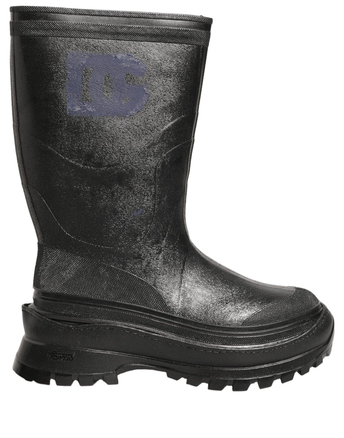 Black PVC Pull On Rain Boots Men Shoes