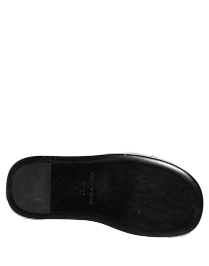 White Faux Fur Flats Men Slides Sandals Shoes