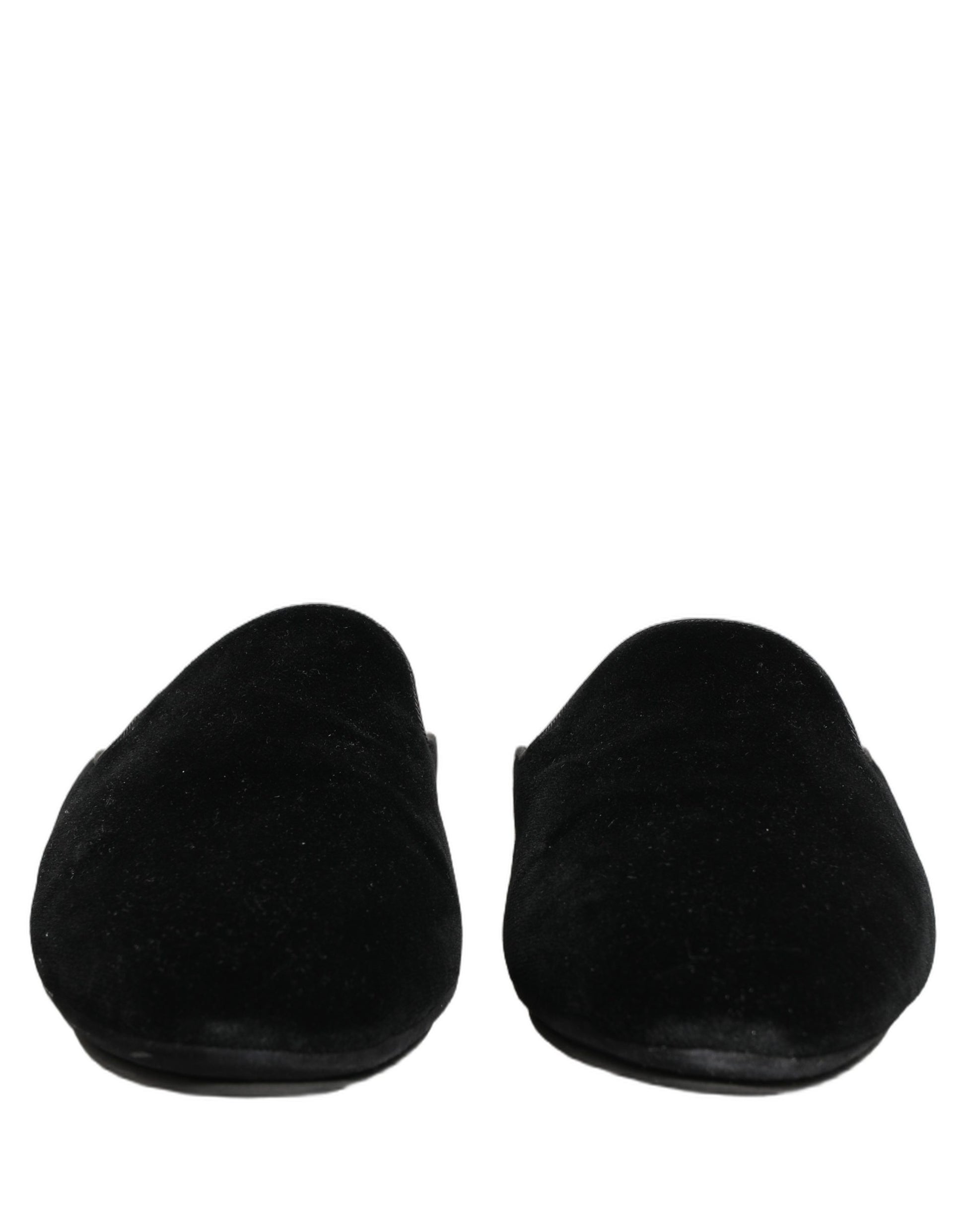Black Suede Slides Flat Slipper Men Shoes