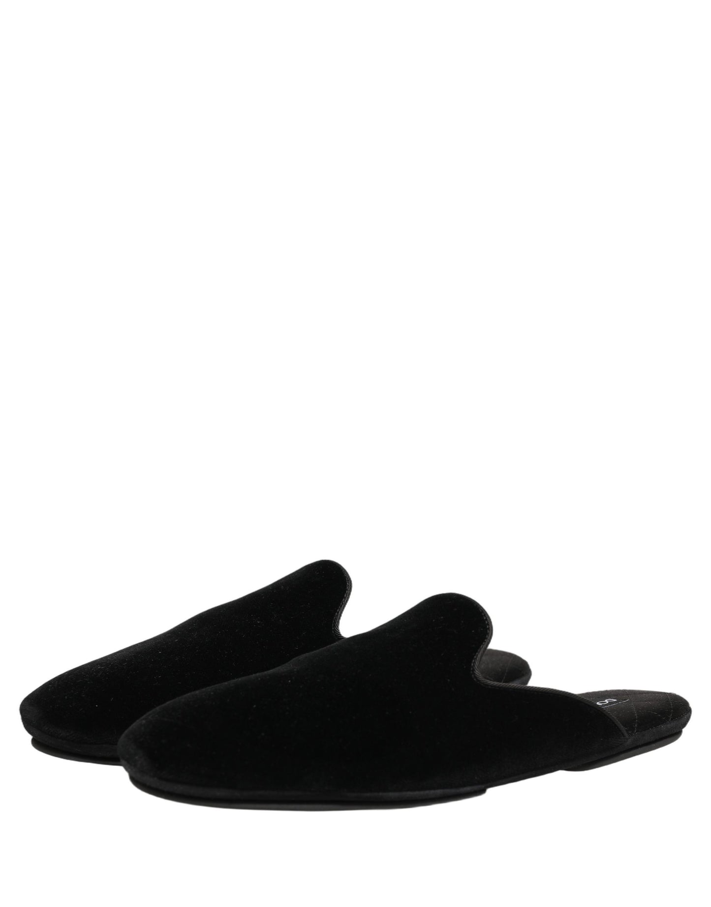 Black Suede Slides Flat Slipper Men Shoes