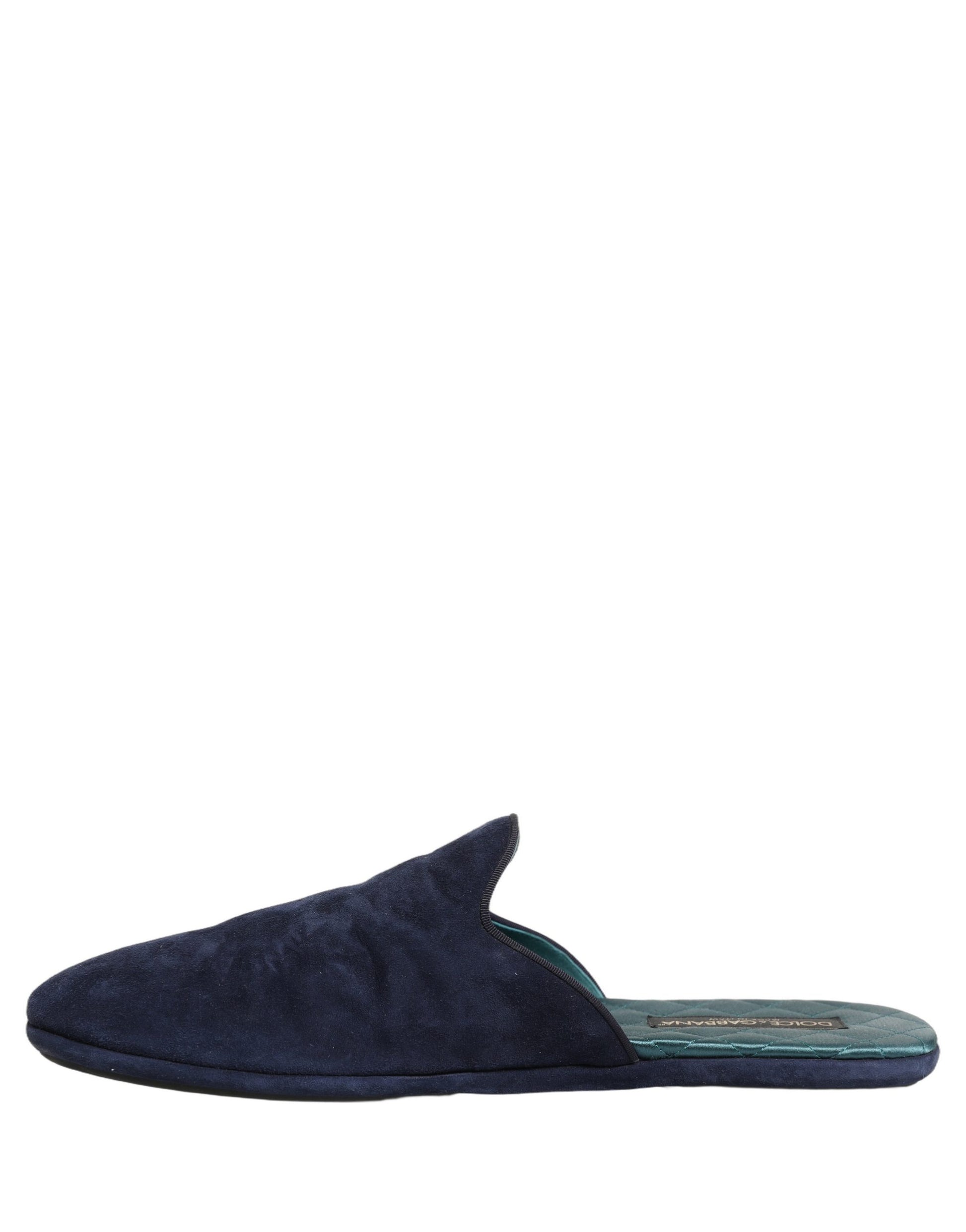 Blue Suede Slides Flat Slipper Men Shoes