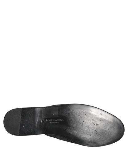 Black Suede Slides Flat Slipper Men Shoes
