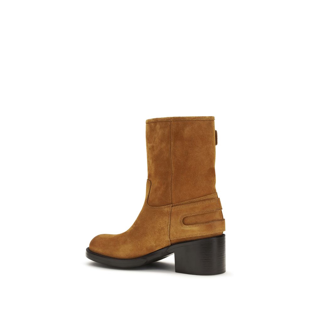 Brown Calf Leather Bos Taurus Ankle Boots