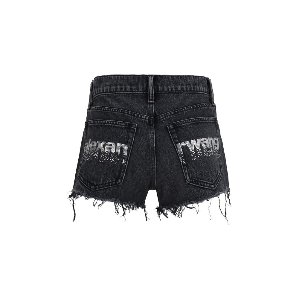 Black Cotton Short And Mini Shorts