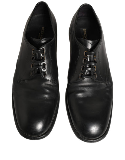Black Leather Derby Dress Men Formal Shoes