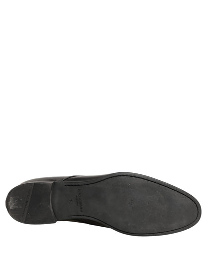 Black Leather Men Derby Dress Formal Shoes