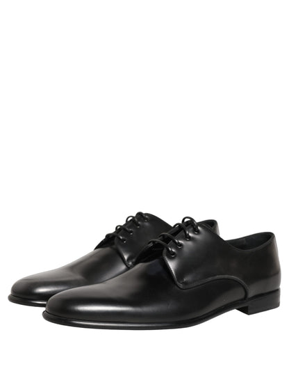 Black Leather Men Derby Dress Formal Shoes