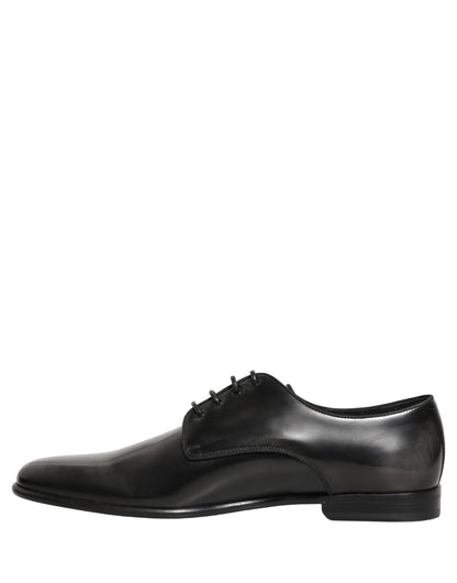 Black Leather Men Derby Dress Formal Shoes