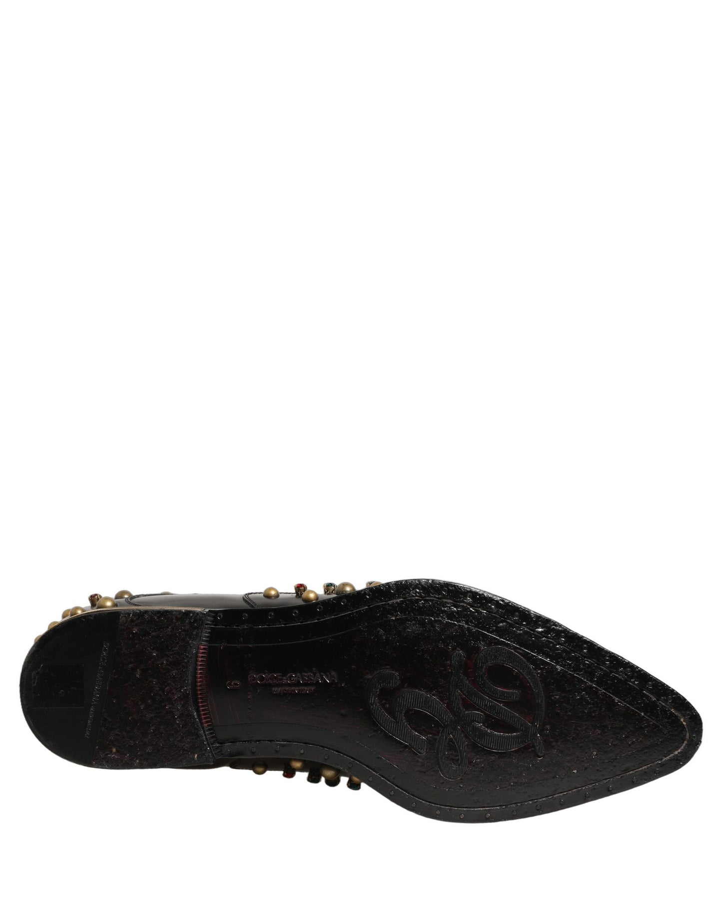 Black Leather Derby Dress Studded Formal Shoes