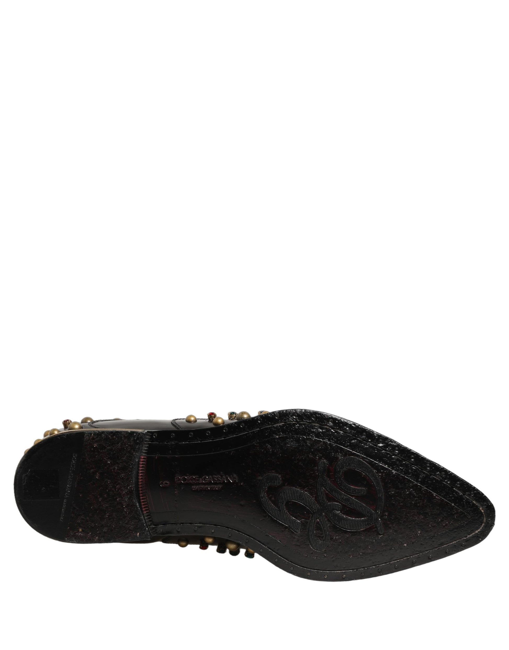 Black Leather Derby Dress Studded Formal Shoes