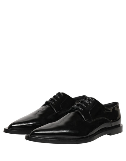 Black Leather Men Derby Dress Formal Shoes
