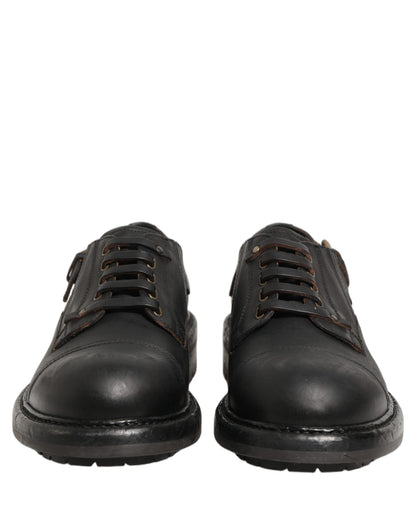 Dress Black Leather Lace Up Derby Men Shoes