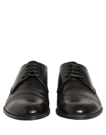 Dress Black Leather Lace Up Derby Shoes