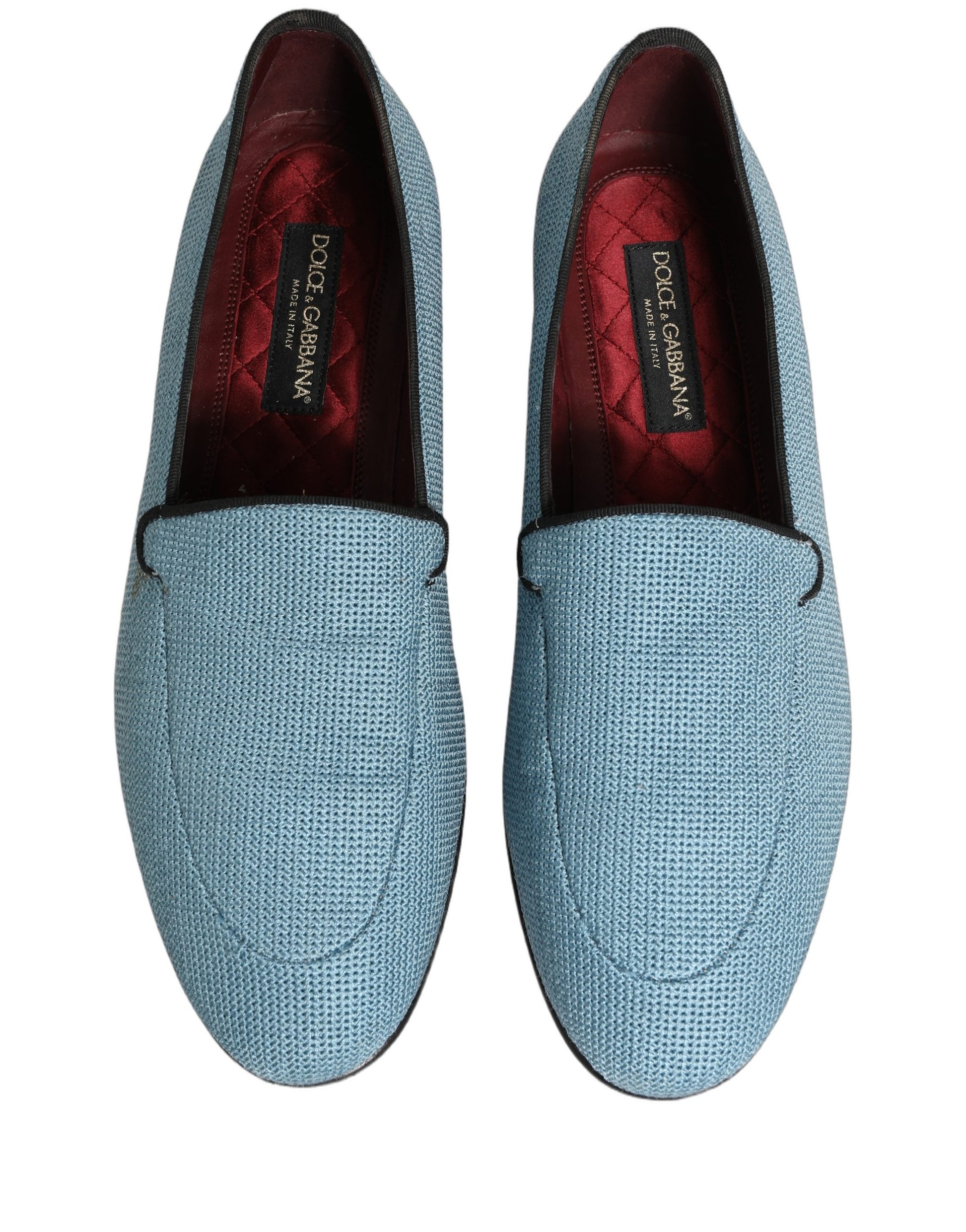 Blue Woven Men Slip On Dress Loafers Shoes