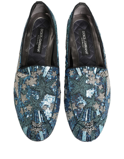 Multicolor Embroidered Sequin Loafers Shoes