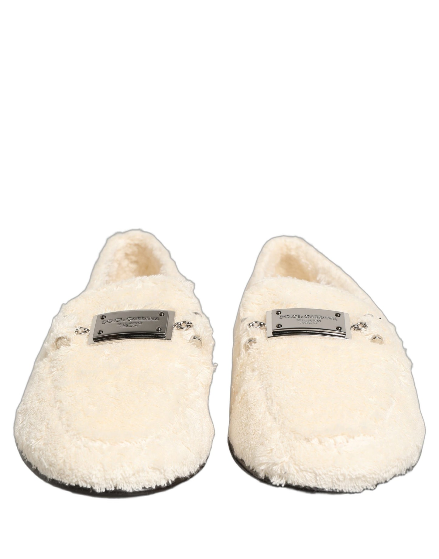 White Fur Shearling Men Dress Loafers Shoes