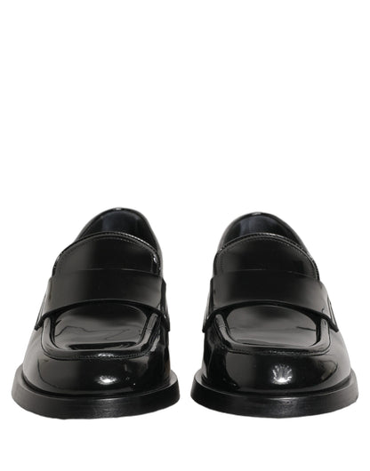 Black Leather Formal Men Dress Loafers Shoes