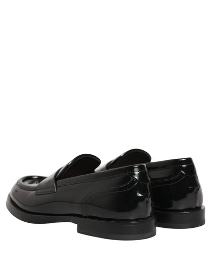 Black Leather Formal Men Dress Loafers Shoes