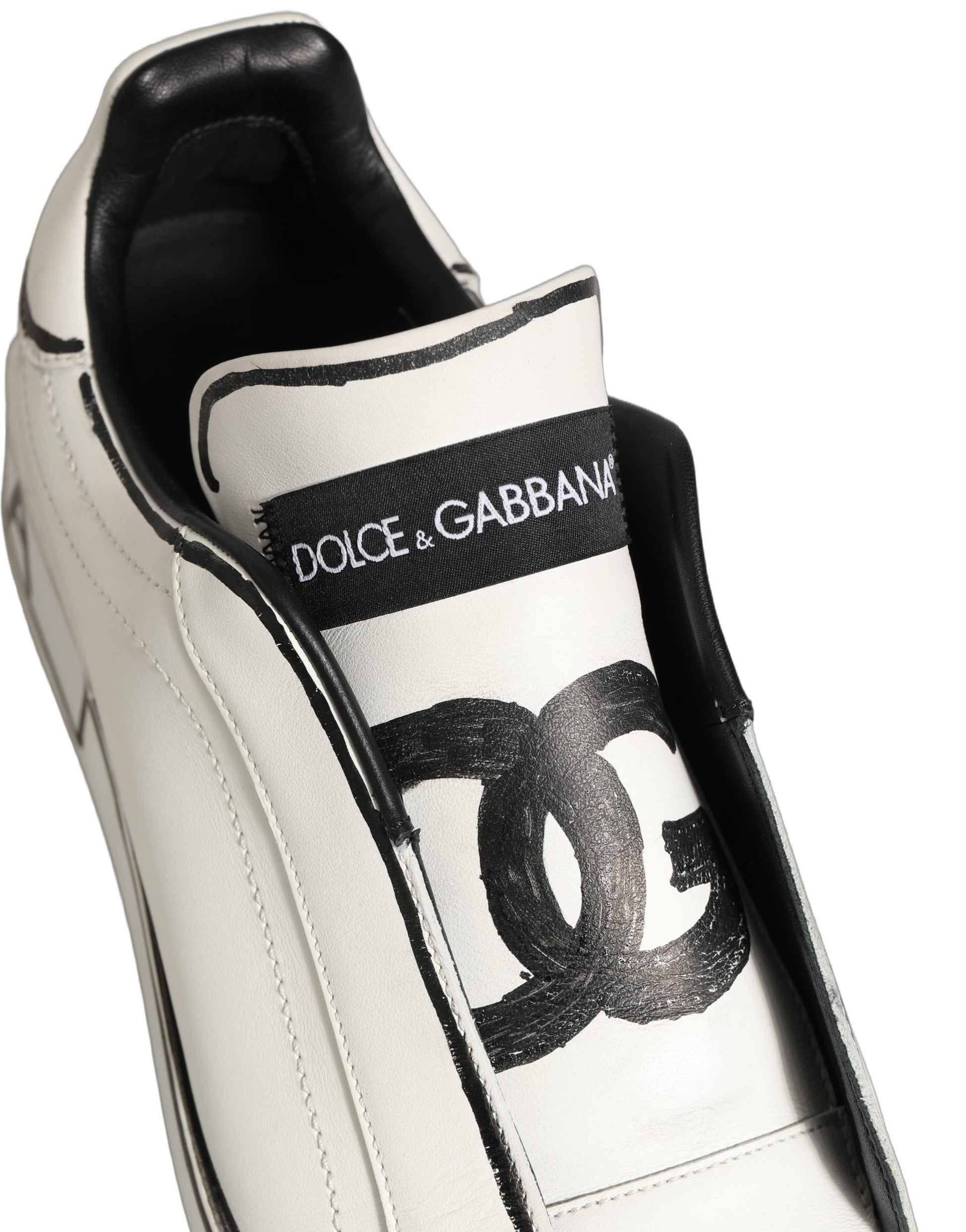 White Leather Portofino Low Top Sneakers Shoes