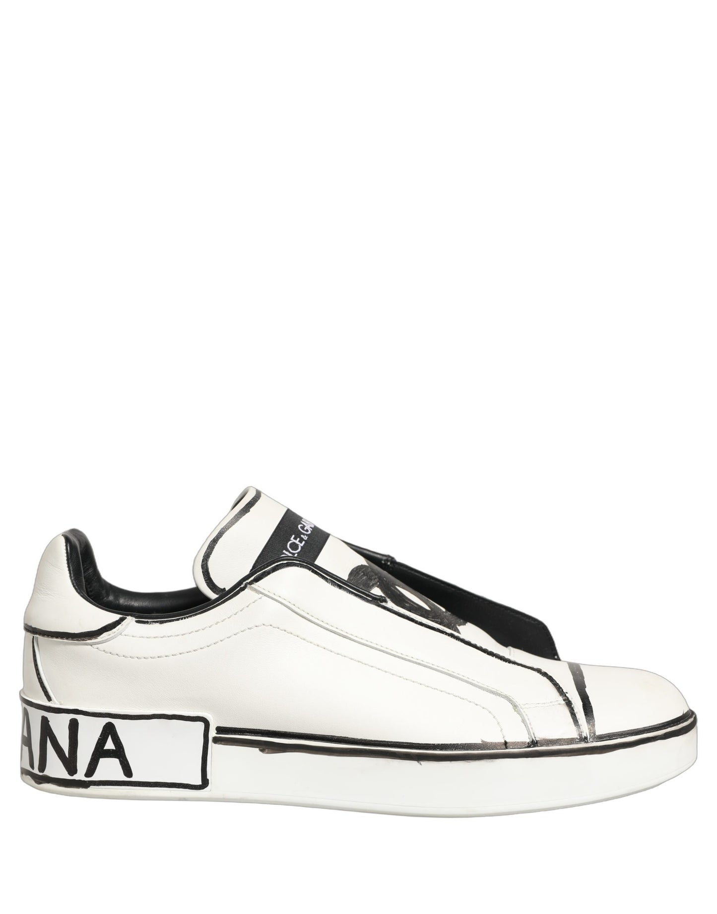 White Leather Portofino Low Top Sneakers Shoes