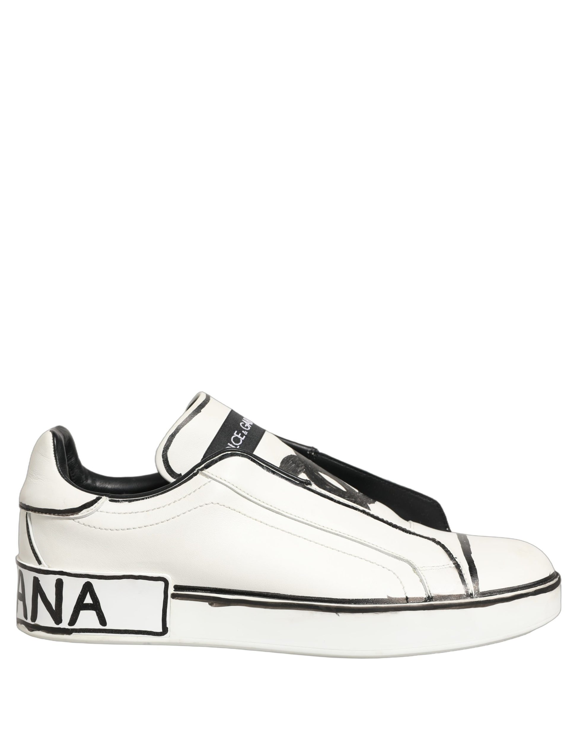 White Leather Portofino Low Top Sneakers Shoes