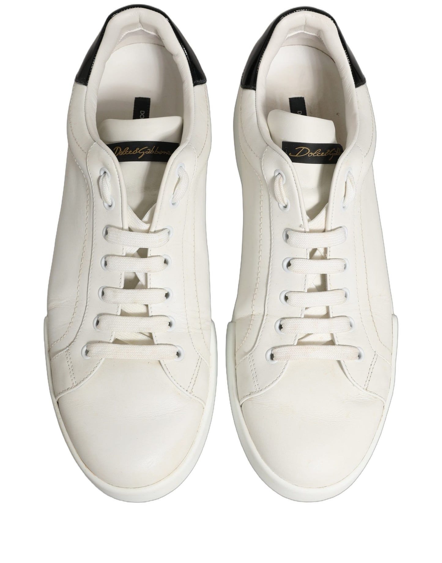 White Black Leather Lace Up Sneakers Shoes