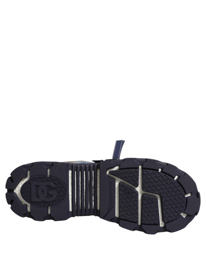 Blue Airmaster Panelled Low Top Denim Sneakers Shoes