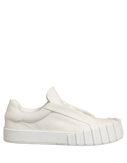 White Leather Low Top Lace Up Sneakers Shoes