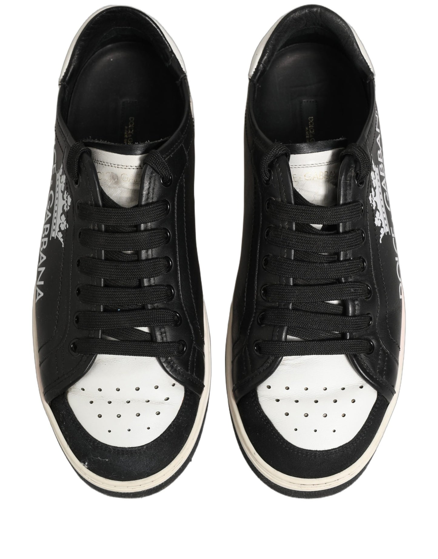 Black Leather Crown Milano Men Sneakers Shoes
