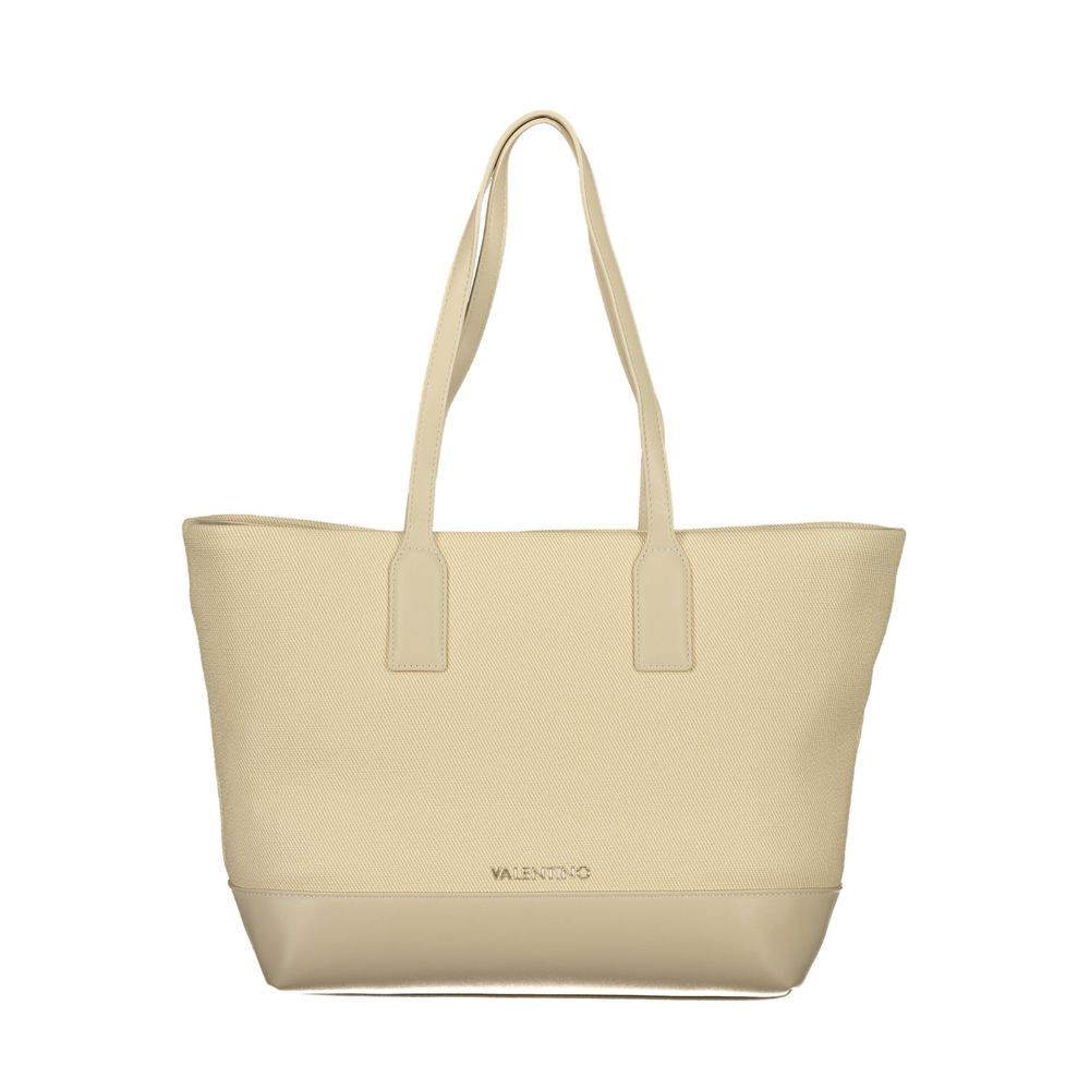 Beige Polyurethane Womens Bag