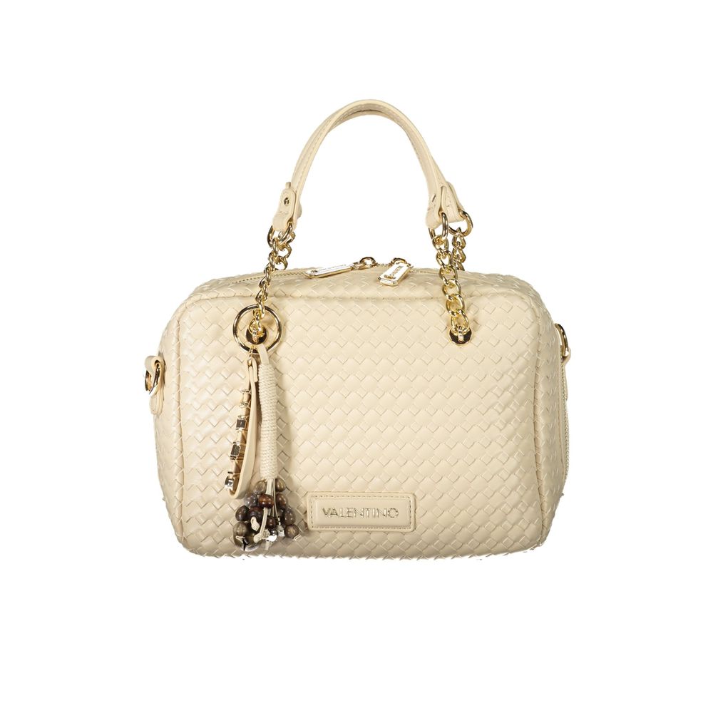 Beige Polyurethane Womens Bag