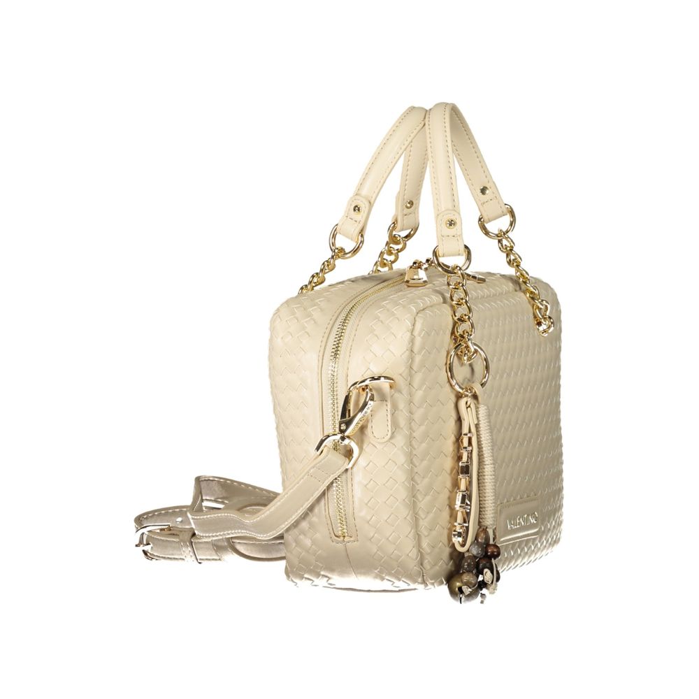 Beige Polyurethane Womens Bag