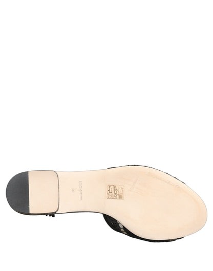 Black Devotion Lace Flats Slip On Shoes