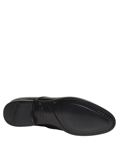 Black Leather Lace Up Derby Dress Shoes