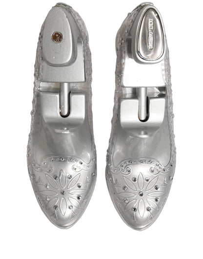 Clear CINDERELLA Floral Crystal Heels Shoes