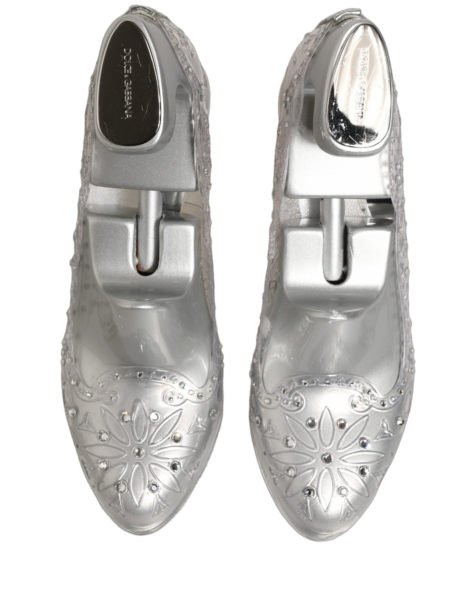 CINDERELLA Floral Crystal Heels Clear