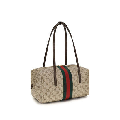 Beige Cotton Shoulder Bag