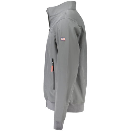 Gray Polyester Men's Jacket