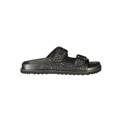 Black Polyurethane Women's Slipper