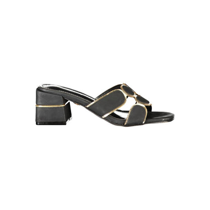 Black Polyethylene Platform Sandals