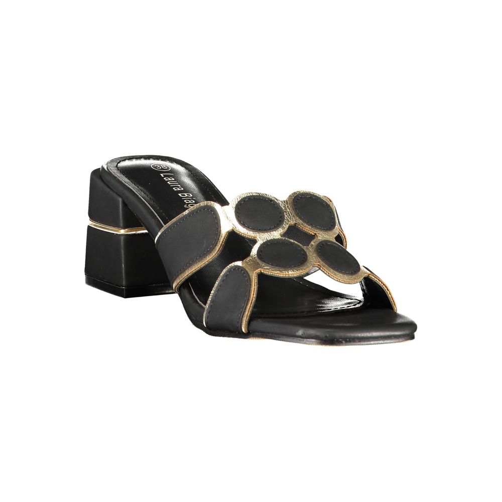 Black Polyethylene Platform Sandals