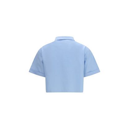 Blue Cotton Shortsleeve Shirt